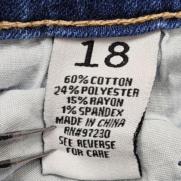 Almost Famous Jeans Womens 18 Blue Ripped Distressed High Rise Skinny Ankle - Picture 7 of 13